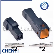 5 sets Black 2 Pin miniature Automotive Waterproof Cable Connector Male or Female Butt Plug 02R-JWPF