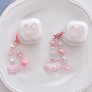 For Baseus WM01 / WM02 / WM02+ Case ins love / Butterfly Chain with keychain case Transparent Silico