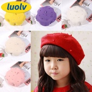 LUOLV Headgear Elegant Pearly Kids Accessories Beret Hat