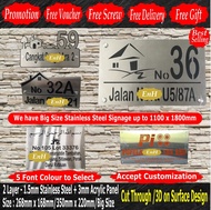 S1-S2-Stainless Steel House Number Plate (NO RETURN, REFUND &amp; CANCELLATION)(CUSTOM MADE ITEM)