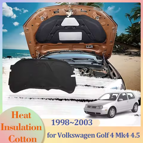 for Volkswagen VW Golf 4 Mk4 4.5 1J 1998~2003 Car Hood Engine Insulation Pad Liner Cotton Soundproof
