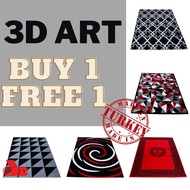 [CARPET TURKEY MURAH + FREE GIFT] 3D ART 200 x290cm Turkey Heat Set Carpet Rug. 1 Million Point.