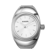 Fossil Women's Ring Watch Analog Watches ( ES5245 ) - Quartz, Silver Case, 22 MM Round Dial,  Silver Stainless Steel Band