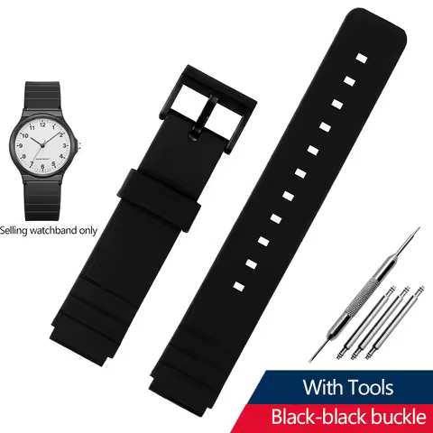 16mm Rubber Black Watch Band Strap For C-asio MQ-24 MW59 MW-240 MQ-71 Bracelet Men Women Silicone Wa