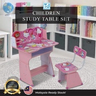 Cars, Minion,Hello Kitty Cartoon Study Table + Chair for Kids/Set Meja Belajar Kartun untuk Kanak-Ka