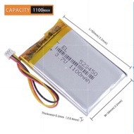 * /3.7V 1100mAh 523450 JST1.25mm 3pin Rechargeable Lithium Li-ion Polymer Battery.