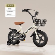 日本熱銷 - 兒童單車-14寸-卡其色一體輪