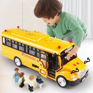 Large Boy Baby School Bus Toy Early Development Toys Acousto-optic Bus Car Toy Car Model 2-3 Years Old