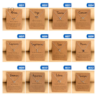 Men Women 12 Horoscope Zodiac Sign Gold Pendant Necklace Aries Leo 12 Constellations Jewelry Kids Ch
