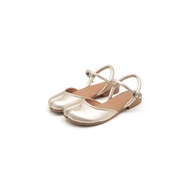CODE E68W Cajsa Kansha Champagne 3 Tabi Nappa Leather Flats Anti Slip