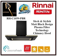 Rinnai RH-C1059-PBR Sleek &amp; Stylish Matt Black Design Plasma Filter Technology Chimney Hood + 1 Year Local Warranty