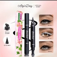 AMY'S DIARY EYELINER Pen STAMP 2 In 1 New Formula WATERPROOF Liquid Small STAMP Size / AMY'S DIARY E