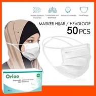 Masker Hijab Medis 3 Ply 1 Box isi 50 ada Kemenkes