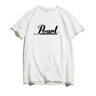 เสื้อยืดแขนสั้นผู้ชาย ทรงหลวม คอตตอน 100% สำหรับนักดนตรีกลอง Pearl Sonor Gretsch Ludwig Tama Meinl ท