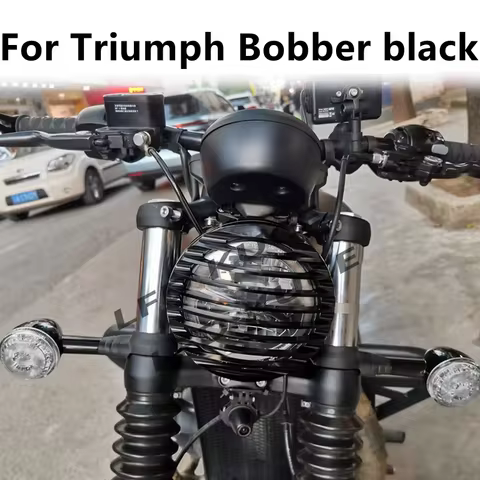 Black Shallow Cut Headlight Grill Cover for Triumph Bobber Black 2017-UP Model