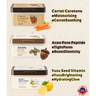Skinfood Carrot Carotene Daily Mask, Yuzu Seed Daily Mask, and Acon Pore Peptide Daily Mask 270g