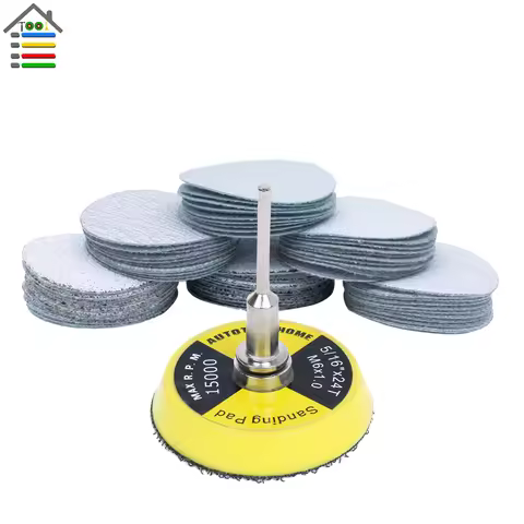 61pc Sanding Disc 80-600 Mixed Grit Sander Discs 2 Inch 50mm Sandpaper Polishing Pad Plate for Dreme