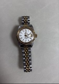 瑞士Enicar 英納格 舊款女裝自動機械，金銀雙色金屬手錶