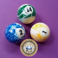 Set Bola Billiard | Stylish | Marble Pattern | Meja 9Ft | 7Ft Non Coin
