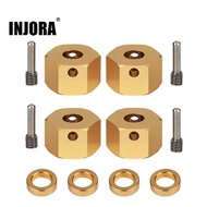 12Mm INJORA 4 D1 Extended Wheel Hex Heavier Brass Adapter 4Pcs For RC Crawler Axial Scx10 III Axi