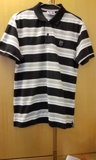 K Swiss 黑色 橫間 短袖 運動衫 (尺寸 18x27吋)