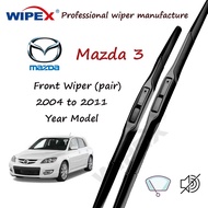 Mazda 3 Front Wiper Blade 19+21 Set/Pair for 2004 to 2011 Year Model MAZDA3 Car Window Wiper (silicone hybrid type)from wipex
