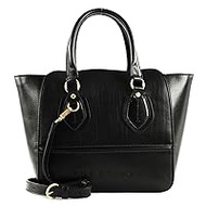 Daphne Leather Handbag 40 cm, Nero fig. Oro