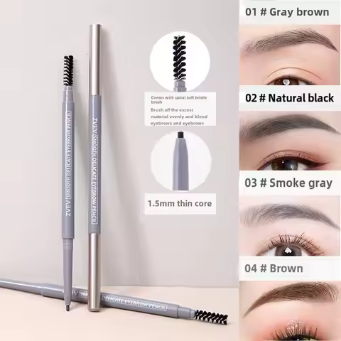 Double-ended eyebrow pencil, long-lasting and non-smudged, suitable for beginners, eyebrow pencil ma