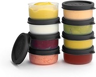 Condiment Cups Containers with Lids- 8 pk. 1.3 oz.Salad Dressing Container to go Small Food Storage 