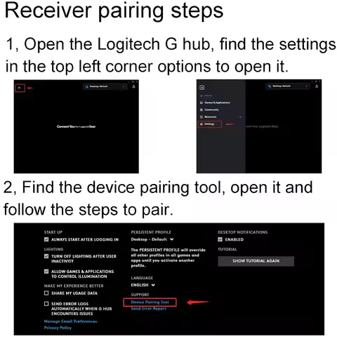 USB Dongle Mouse Receiver Adapter Replacement for Logitech G913 TKL G915 TKL Wireless Mouse