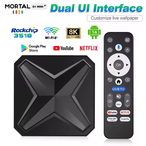 Q1 Mini+ Smart TV Box WiFi6 Android 14 8K Ultra 3D Media Player TV Box Android 2.4G&5.8G WIFI Very F