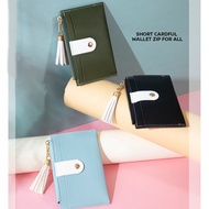 Korean Women Soft Leather Mini Short Wallet Debit Credit Card License Holder Coin Purse Foldable Cas