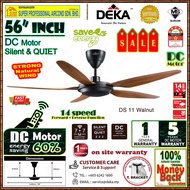 Deka Ceiling Fan DS 11 WN Remote Control Ceiling Fan 56 inch DC Motor 5 Blades Ceiling Fan ((7 speed Forwad &amp; 7 speed Reverse)) Walnut
