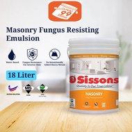 18L ( WHITE ) Sissons Masonry Fungus Resisting Emulsion 18L Interior Paint Cat Dalam Rumah