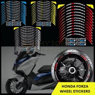 Honda Forza Reflective Waterproof Motorcycle Wheel Stickers Stripes Rim Decals 250 350