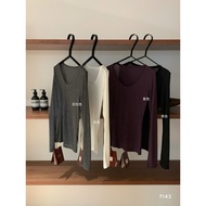 (Huong Muoi) Long-sleeved plain ultra-thin paper t-shirt - WGWE code 7143