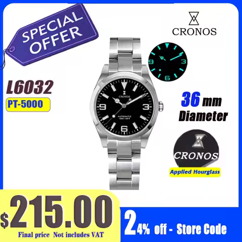 Cronos Luxury Men Watches 36mm Explore Climbing Series Couples Sport Watch NH35 PT5000Unisex Automat