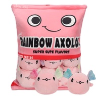 Axolotl Plush Pillow Throw Pillow, Cute Axolotl Plush Toys Doll, Axolotl Stuffed Animal Bag of Axolo