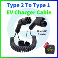 ⚡Type 2 to Type 1 7kw EV Charging Cable AC Untethered Wallbox EVSE Cord Type2 to Type1