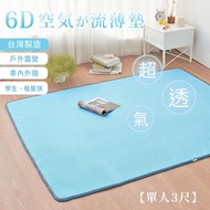 台灣製 6D超透氣排汗彈力床墊【單人】經典藍 90x186cm