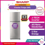 Sharp 2 Door Fridge Inverter 280L SJ2822MSS