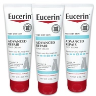 Eucerin Advanced Repair Foot Cream, Unscented Foot Cream for Dry Feet and Heels, 3 Oz Tube, Pack of 