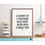 Tranh treo tường | - Typography-A Journey Of A Thousand Miles Begin With A Single Step 03 tranh can