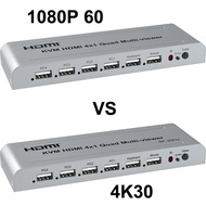 4K 30Hz USB KVM 4x1 HDMI Quad Multi-viewer Vs 1080p 60hz 4x1 Multiviewer 4 In 1 Out Seamless Switche