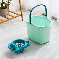 Household thickened wheeled mop bucket plastic rotating twist water mop single bucket manual squeeze bucket floor mop bu