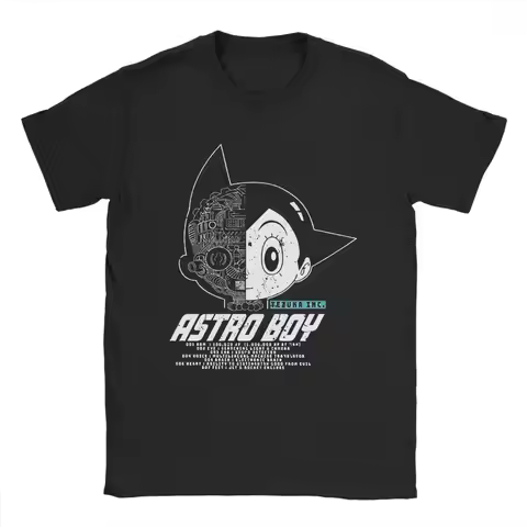 ASTRO BOY Mighty Atom Mecha Tech T-Shirts Men Women Astroboy 100% Cotton Tee Shirt Round Collar Shor