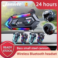 Jansite Motorcycle Helmet Stereo Wireless Bluetooth Headphones RGB Designed IPX6 Waterproof Headphones Wireless Noise Reduction Voice Control
