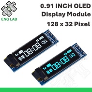 ENGLAB★0.91 Inch OLED Display Module, 128x32 Pixel With I2C Protocol, Compatible with Arduino And Ra