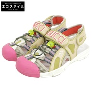 Gucci Mesh Velcro Sandals, Women's, Multicolor, Color 36 (570440) [Used]