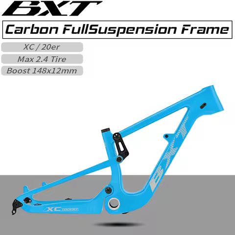BXTFull Suspension Mountain Frame 20er Carbon Fiber Disc Brake Frame Fit for Rear Shock 165x35/38x22